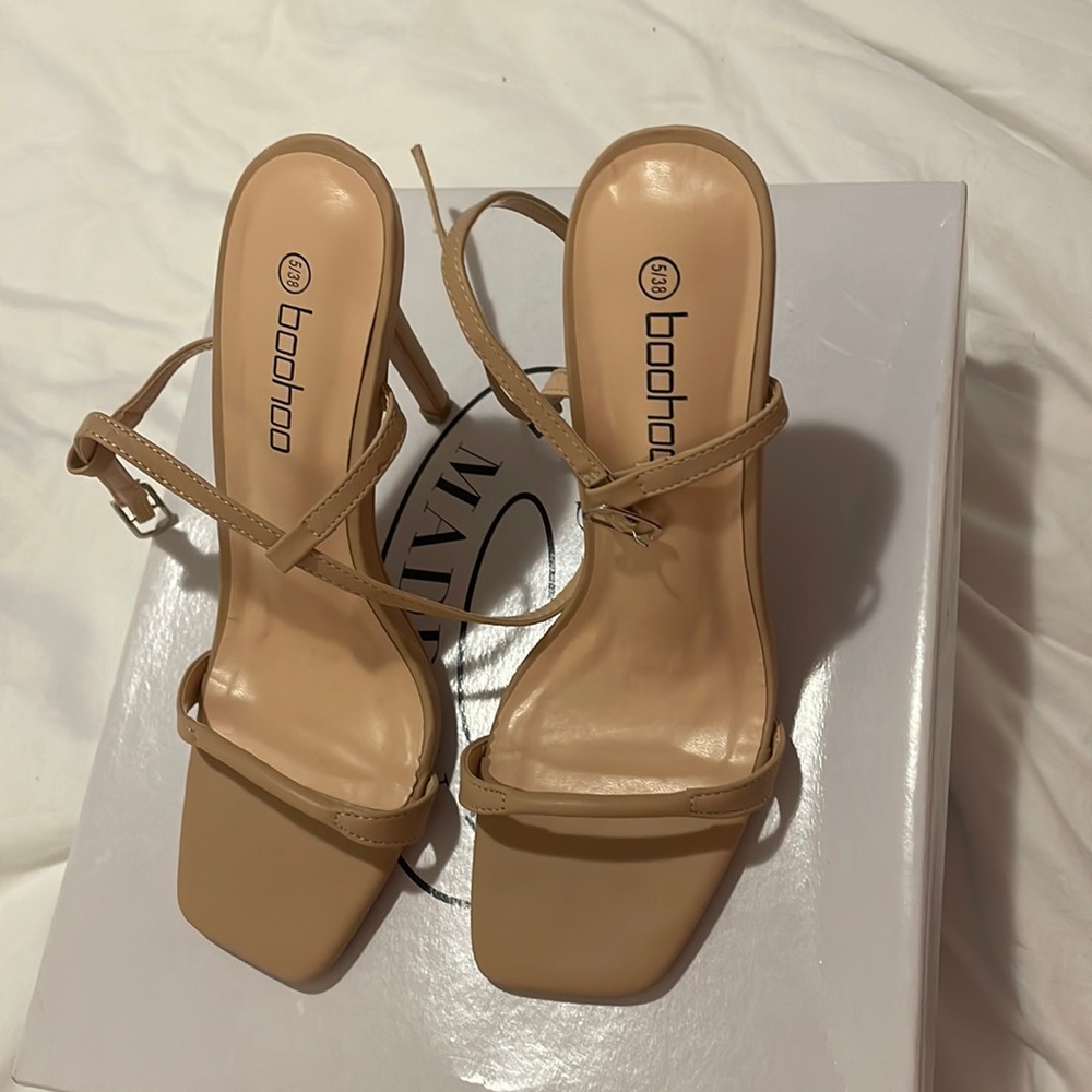Nude Boohoo Heels